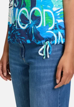 Betty Barclay Shirts*Printshirt mit Tunnelzug Blau/Weiß