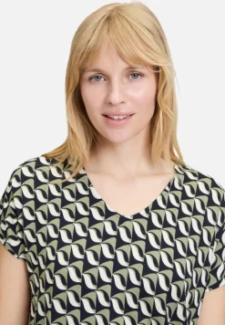 Betty Barclay Shirts*Printshirt mit V-Ausschnitt Dark Blue/Green