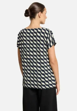 Betty Barclay Shirts*Printshirt mit Wasserfallausschnitt Dark Blue/Green