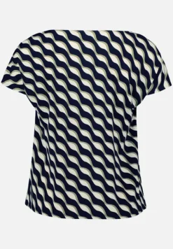 Betty Barclay Shirts*Printshirt mit Wasserfallausschnitt Dark Blue/Green