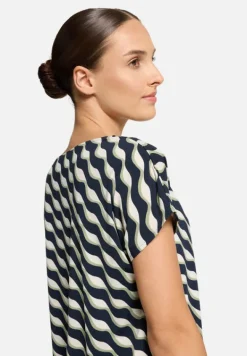 Betty Barclay Shirts*Printshirt mit Wasserfallausschnitt Dark Blue/Green