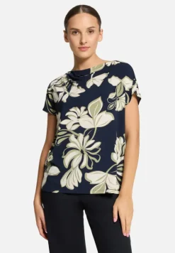 Betty Barclay Shirts*Printshirt mit Wasserfallausschnitt Dark Blue/Green
