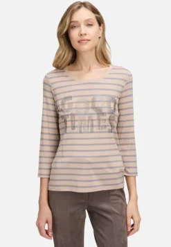 Betty Barclay Shirts*Ringelshirt mit Schmucksteinen Beige/Grau