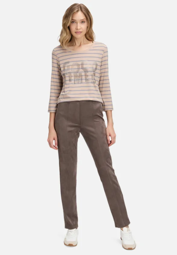 Betty Barclay Shirts*Ringelshirt mit Schmucksteinen Beige/Grau