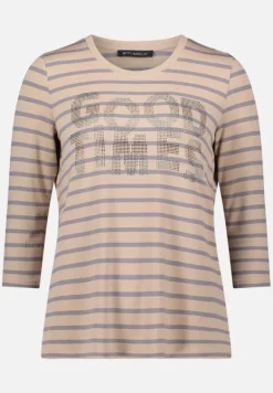 Betty Barclay Shirts*Ringelshirt mit Schmucksteinen Beige/Grau