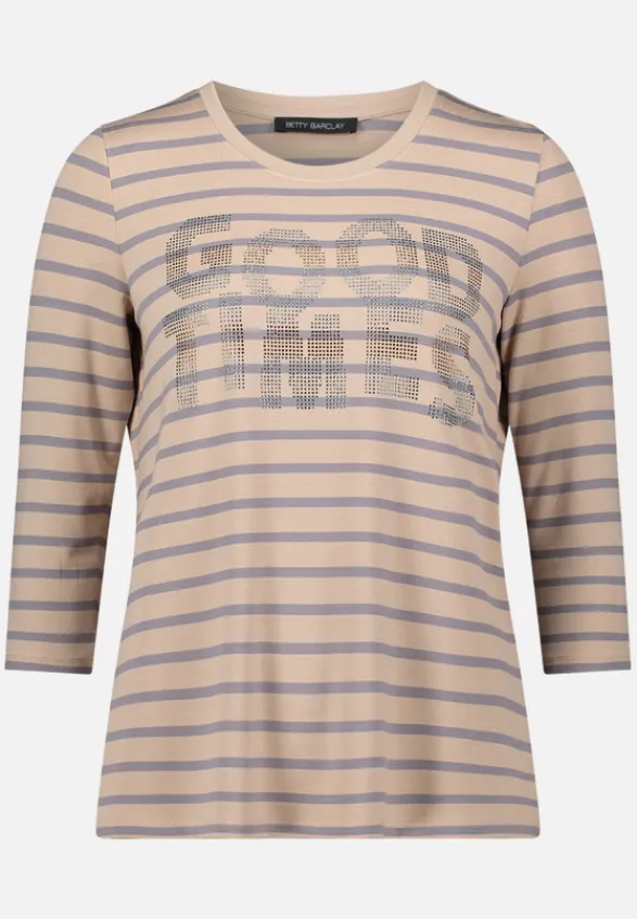 Betty Barclay Shirts*Ringelshirt mit Schmucksteinen Beige/Grau