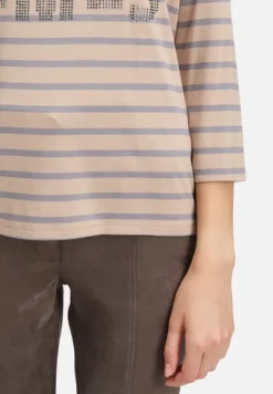 Betty Barclay Shirts*Ringelshirt mit Schmucksteinen Beige/Grau