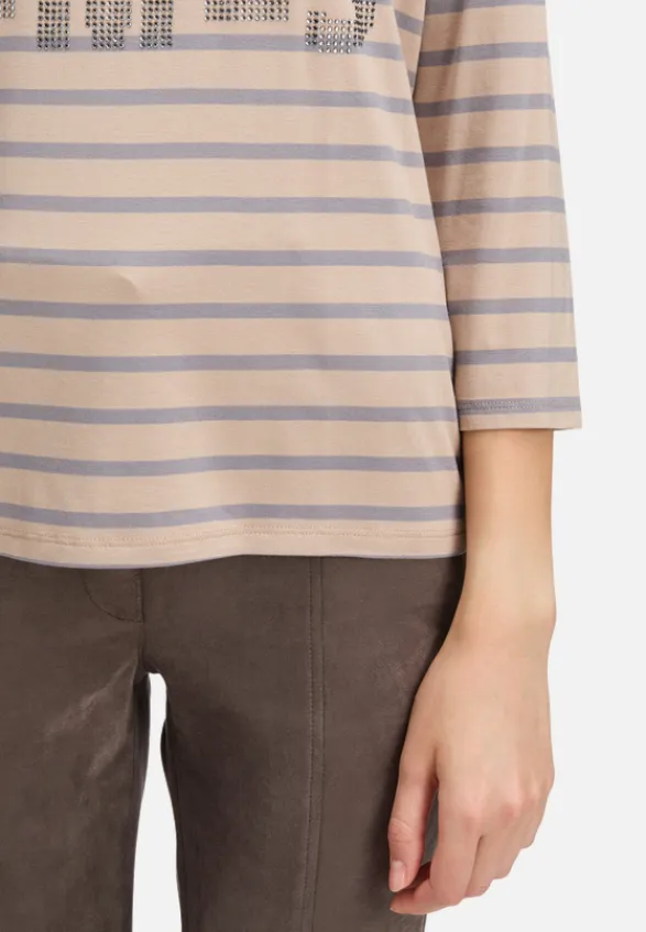Betty Barclay Shirts*Ringelshirt mit Schmucksteinen Beige/Grau
