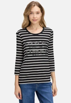 Betty Barclay Shirts*Ringelshirt mit Schmucksteinen Schwarz/Beige