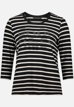 Betty Barclay Shirts*Ringelshirt mit Schmucksteinen Schwarz/Beige