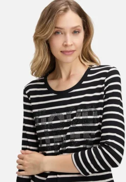 Betty Barclay Shirts*Ringelshirt mit Schmucksteinen Schwarz/Beige