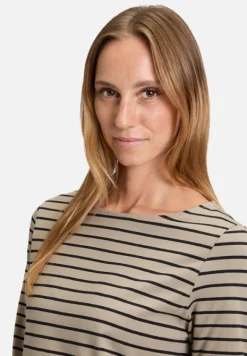 Betty Barclay Shirts*Ringelshirt mit U-Boot-Ausschnitt Khaki/Schwarz