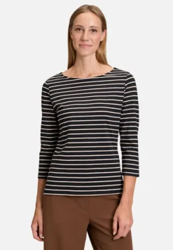 Betty Barclay Shirts*Ringelshirt mit U-Boot-Ausschnitt Black/Camel