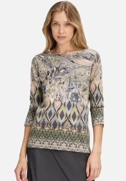 Betty Barclay Shirts*Ringelshirt mit U-Boot-Ausschnitt Grau/Beige