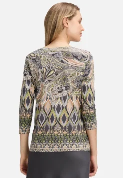 Betty Barclay Shirts*Ringelshirt mit U-Boot-Ausschnitt Grau/Beige