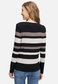 Betty Barclay Shirts*Ringelshirt mit U-Boot-Ausschnitt Black/Taupe