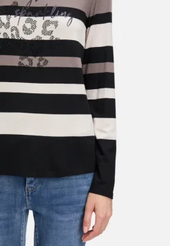 Betty Barclay Shirts*Ringelshirt mit U-Boot-Ausschnitt Black/Taupe