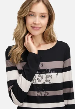 Betty Barclay Shirts*Ringelshirt mit U-Boot-Ausschnitt Black/Taupe