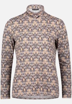 Betty Barclay Shirts*Rollkragenshirt mit Stehkragen Grau/Beige