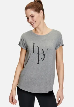 Betty Barclay Shirts*Rundhals-Shirt mit Raffung Grau/Schwarz