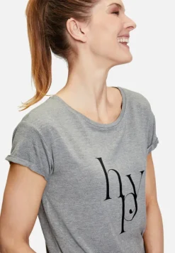 Betty Barclay Shirts*Rundhals-Shirt mit Raffung Grau/Schwarz