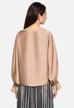 Betty Barclay Blusen*Satin-Bluse mit U-Boot-Ausschnitt Macchiato
