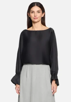 Betty Barclay Blusen*Satin-Bluse mit U-Boot-Ausschnitt Schwarz