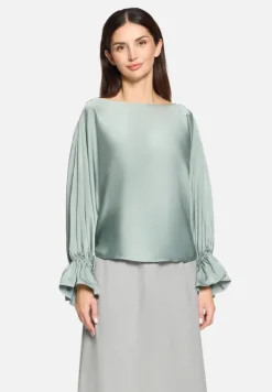 Betty Barclay Blusen*Satin-Bluse mit U-Boot-Ausschnitt Chinois Green