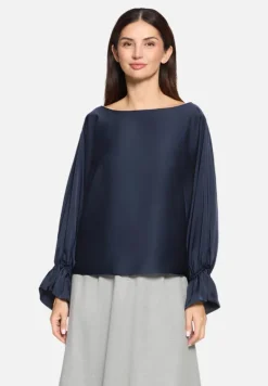 Betty Barclay Blusen*Satin-Bluse mit U-Boot-Ausschnitt Night Sky