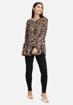Betty Barclay Festliche Mode|Blusen*Schlupfbluse mit Plissee Schwarz/Beige