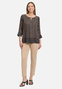 Betty Barclay Blusen*Schlupfbluse mit Print Schwarz/Beige