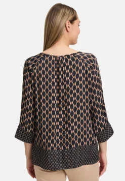 Betty Barclay Blusen*Schlupfbluse mit Print Schwarz/Beige