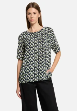 Betty Barclay Blusen*Schlupfbluse mit Rundhalsausschnitt Dark Blue/Green