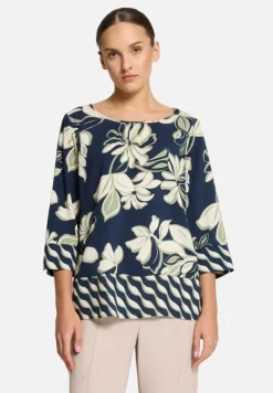 Betty Barclay Blusen*Schlupfbluse mit Rundhalsausschnitt Dark Blue/Green