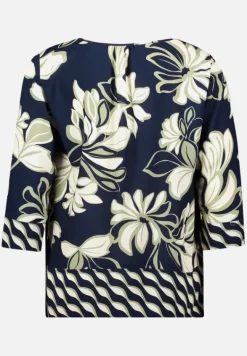 Betty Barclay Blusen*Schlupfbluse mit Rundhalsausschnitt Dark Blue/Green