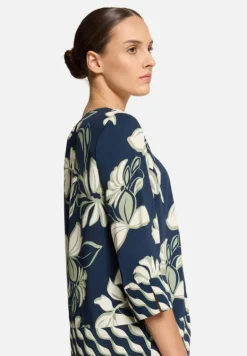 Betty Barclay Blusen*Schlupfbluse mit Rundhalsausschnitt Dark Blue/Green