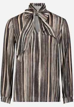 Betty Barclay Blusen*Schlupfbluse mit Schleifenknoten Black/Taupe