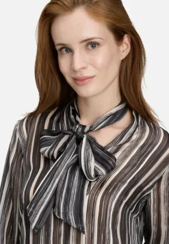 Betty Barclay Blusen*Schlupfbluse mit Schleifenknoten Black/Taupe