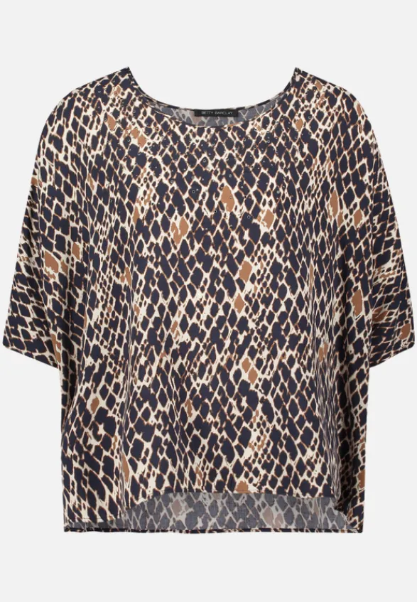 Betty Barclay Blusen*Schlupfbluse mit Schmucksteinen Dark Blue/Brown