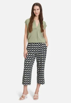 Betty Barclay Hosen*Schlupfhose mit Bundfalten Dark Blue/Green