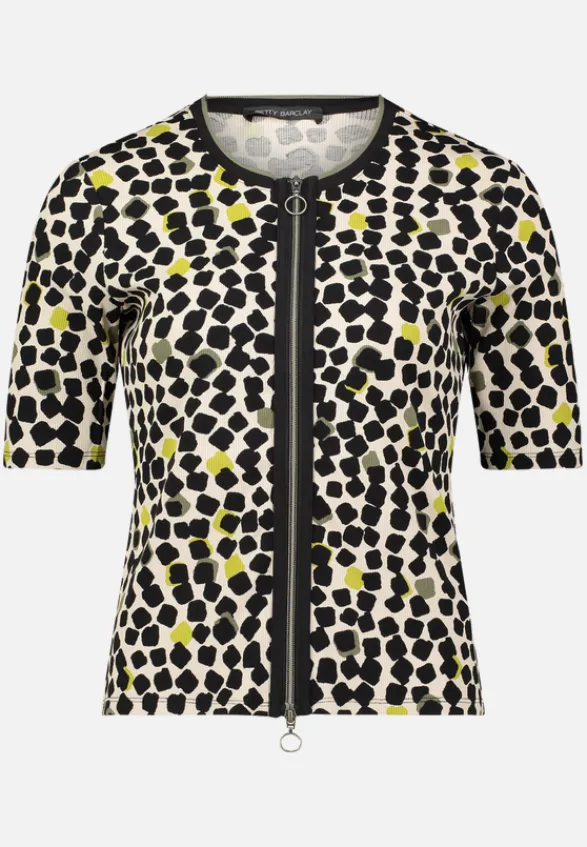 Betty Barclay Strick*Shirtjacke mit Rippenstruktur Beige/Schwarz