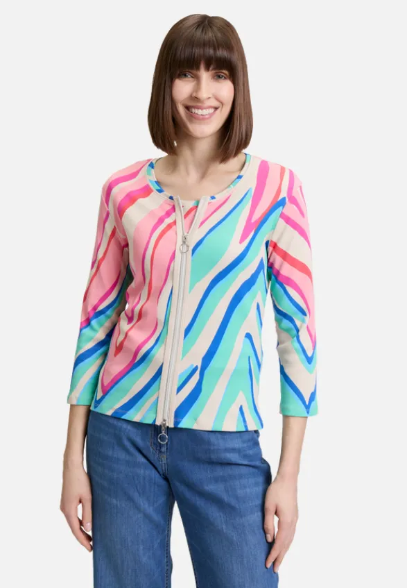 Betty Barclay Strick*Shirtjacke mit Rippenstruktur Mint/Rosé
