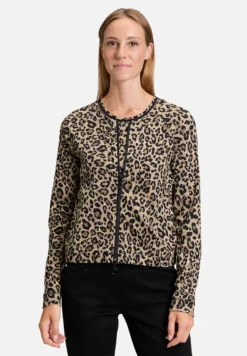 Betty Barclay Strick*Shirtjacke mit Rippenstruktur Khaki/Schwarz