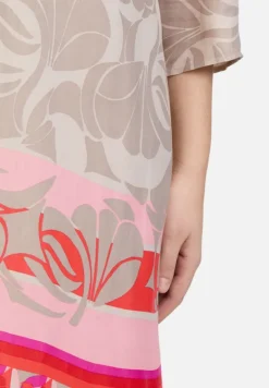 Betty Barclay Kleider*Sommerkleid mit Rundhalsausschnitt Taupe/Rot
