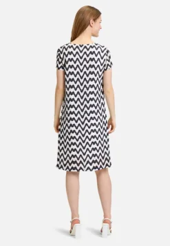 Betty Barclay Kleider*Sommerkleid mit V-Ausschnitt Dunkelblau/Weiß
