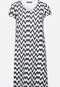 Betty Barclay Kleider*Sommerkleid mit V-Ausschnitt Dunkelblau/Weiß