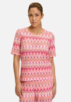 Betty Barclay Shirts*Spitzenshirt mit Rippbündchen Red/Rosè