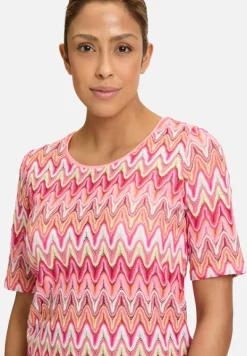 Betty Barclay Shirts*Spitzenshirt mit Rippbündchen Red/Rosè