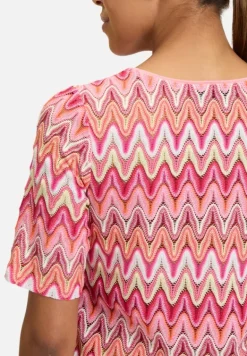 Betty Barclay Shirts*Spitzenshirt mit Rippbündchen Red/Rosè