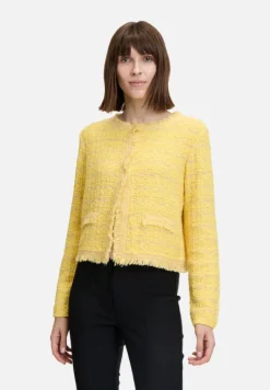 Betty Barclay Business Kleidung|Blazer*Strick-Cardigan mit Fransen Patch Yellow/Nature